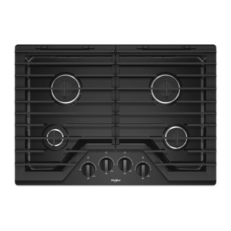 Whirlpool WCG55US0HB - 30-inch Gas Cooktop with EZ-2-Lift Hinged Cast-Iron Grates Manual