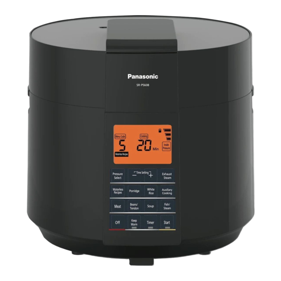 PANASONIC SR-PS508 ELECTRIC PRESSURE COOKER OPERATING INSTRUCTIONS ...
