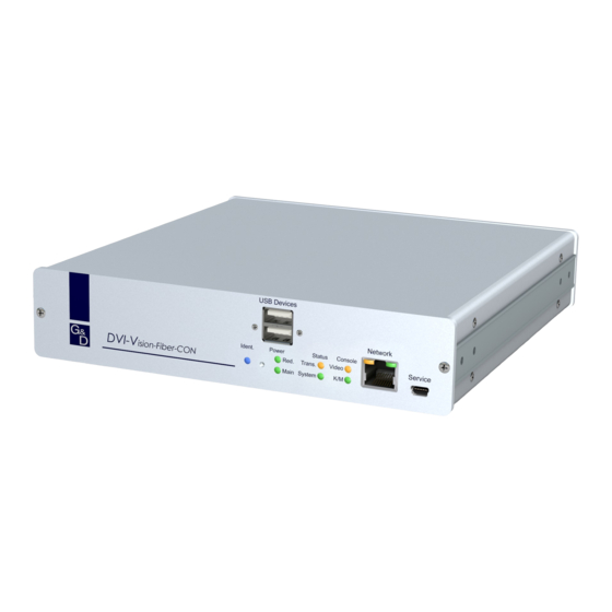 G&D DL-DVI-Vision-Fiber-AR-CON Installation And Operating Manual