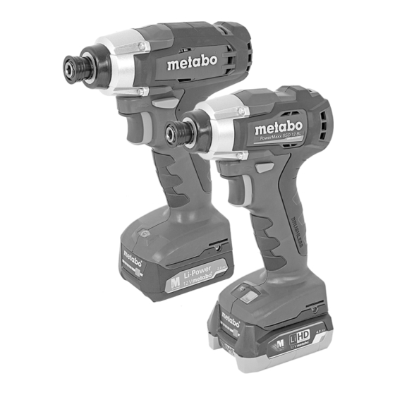 Metabo PowerMaxx SSD 12 Original Instructions Manual