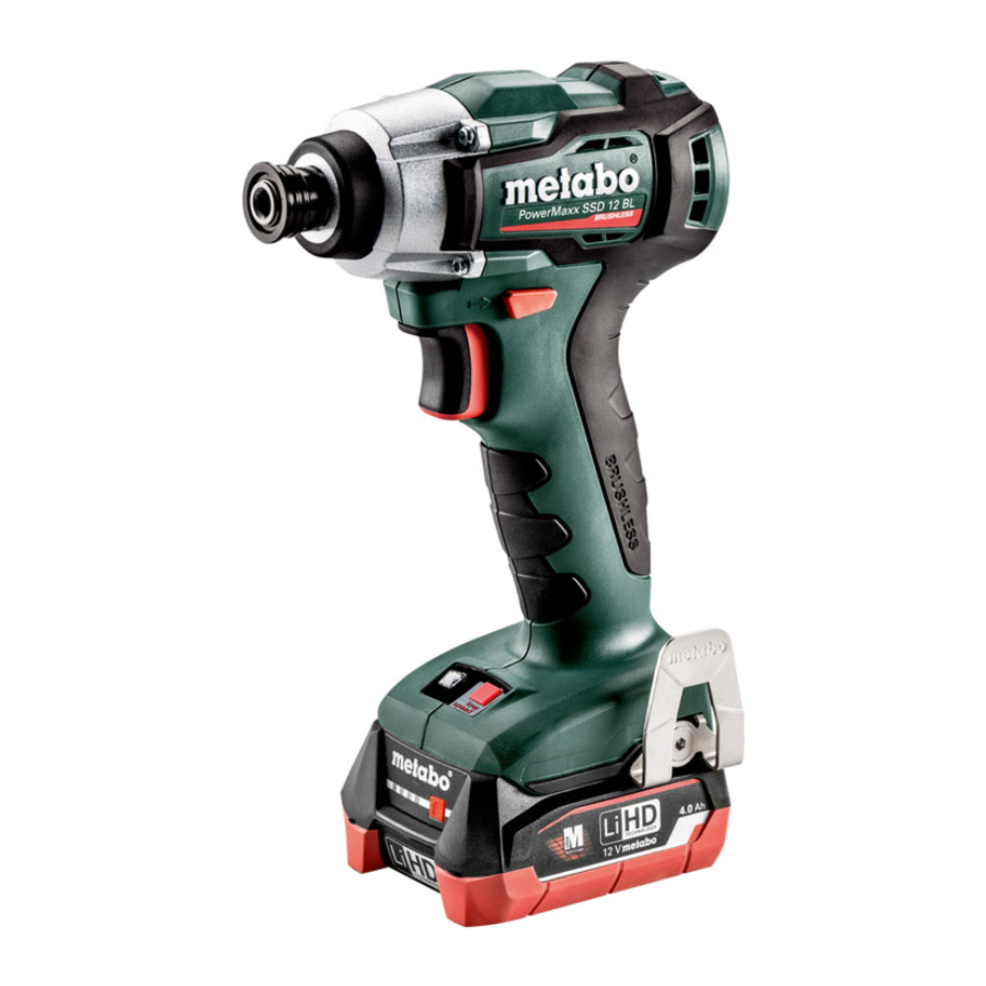 Metabo PowerMaxx SSD 12; PowerMaxx SSD 12 BL - Cordless Impact Driver Manual