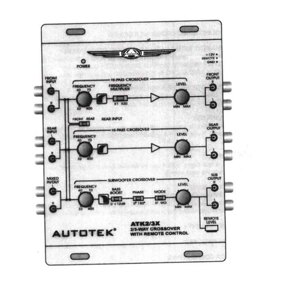 Autotek ATK2X Instruction Manual