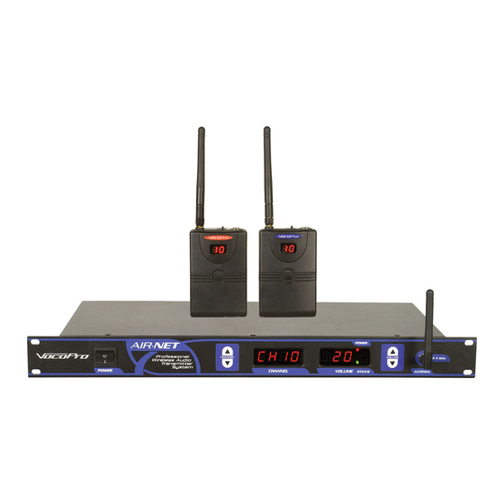 VocoPro 2.4GHz Wireless Audio System AIR-NET Owner's Manual