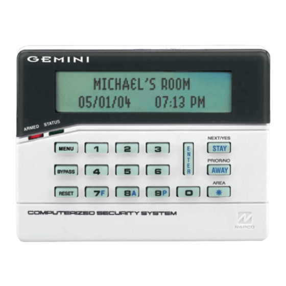NAPCO GEM-RP1Ca Operating Manual