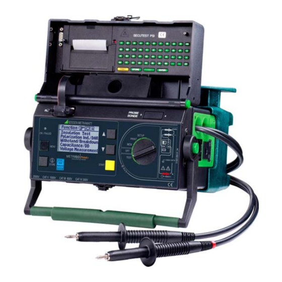 Gossen MetraWatt METRISO PRIME+ Operating Instructions Manual
