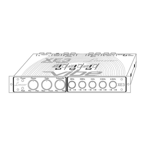 Lanzar VIBE XE3 Owner's Manual