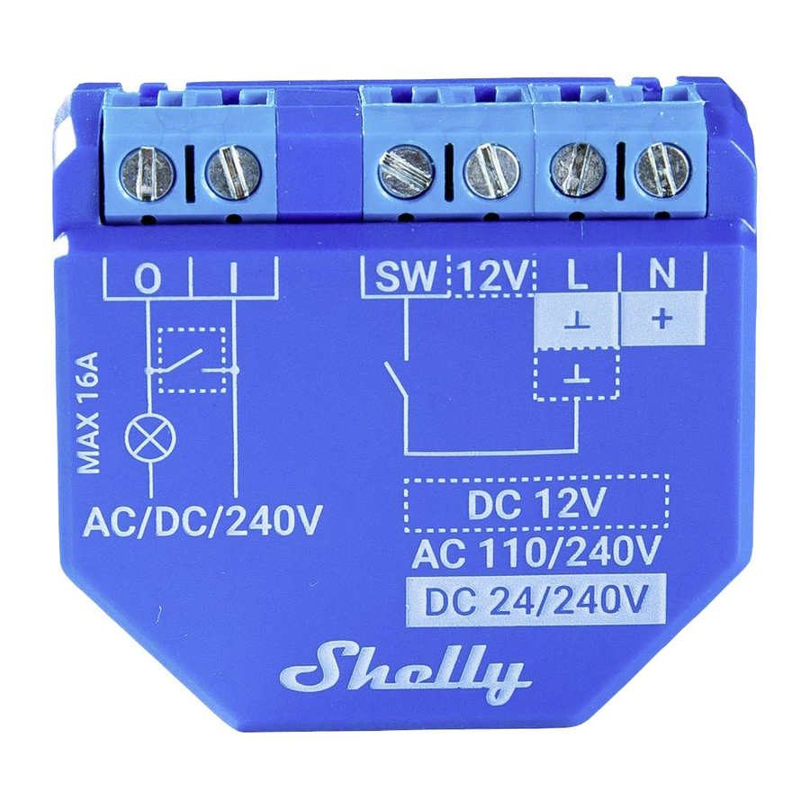 Shelly Plus 1 (3800235265529) Manual