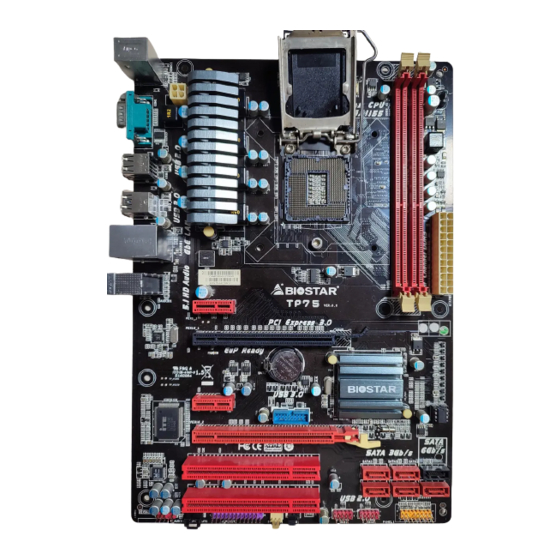 Biostar TP75 Motherboard Intel B75 Manuals