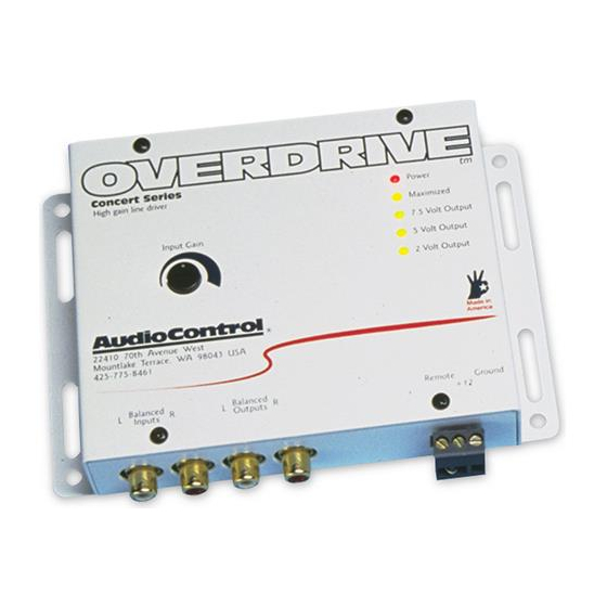 AudioControl OVERDRIVE Concert Series Owner's Manual