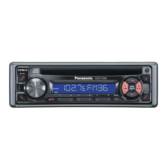 Panasonic CQC1200U - AUTO RADIO/CD DECK Manuals