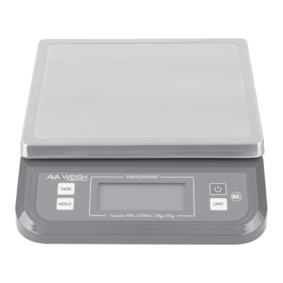 AVA WEIGH 334PCOS10NSF User Manual