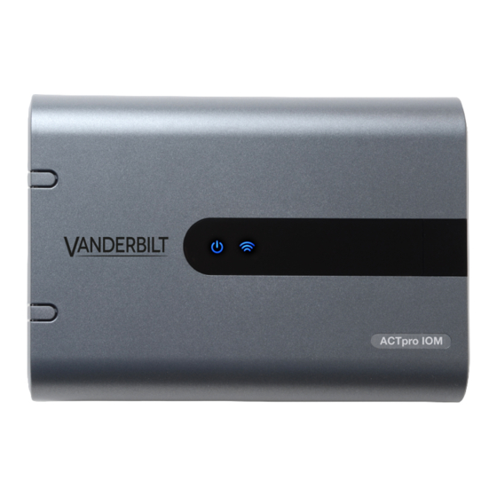Vanderbilt ACTpro IOM Installation And Configuration Instructions