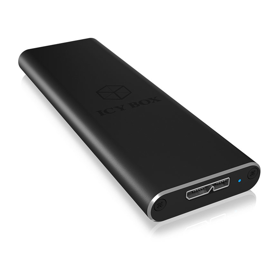 Icy Box IB-183M2 - External USB 3.0 Enclosure For M.2 SATA SSD Manual