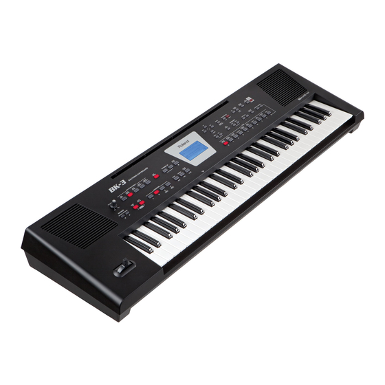 Roland BK-3 Quick Manual