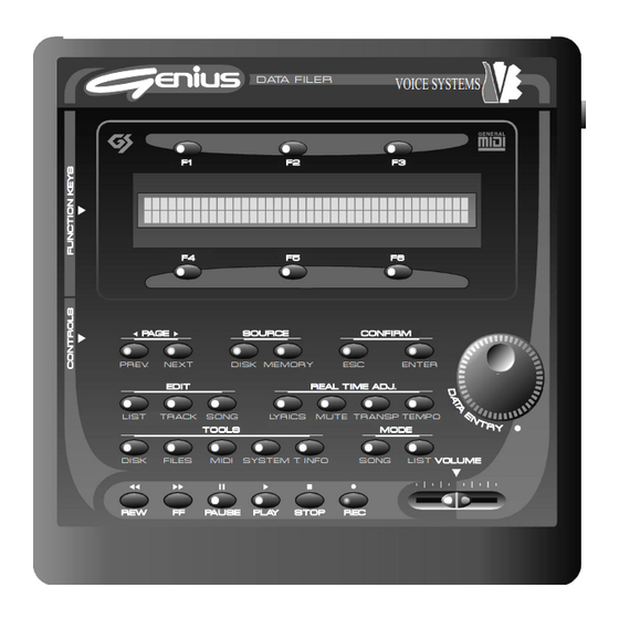 Voice Systems VOICE SYSTEMS Data Filer Manuals