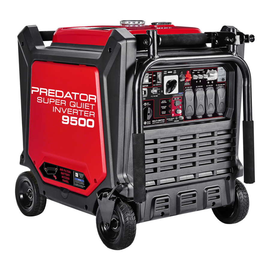 Predator 9500 Watt, 57080 - SUPER QUIET Inverter Generator Manual