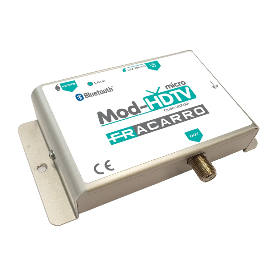 Fracarro MOD-HDTV MICRO Quick Installation Manual