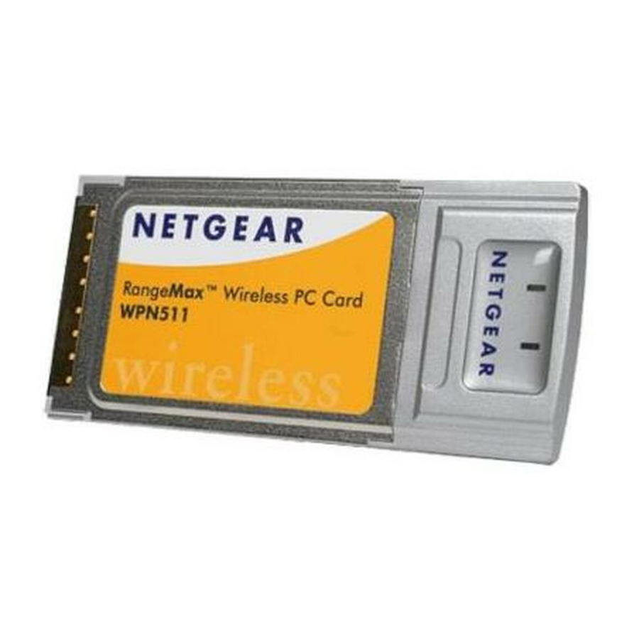 NETGEAR WG511U - Double 108Mbps Wireless A+G PC Card Manuals