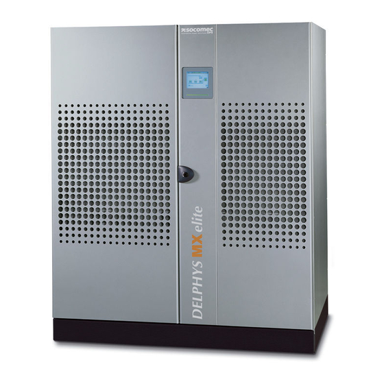 Socomec Sicon DELPHYS MX elite System Manuals