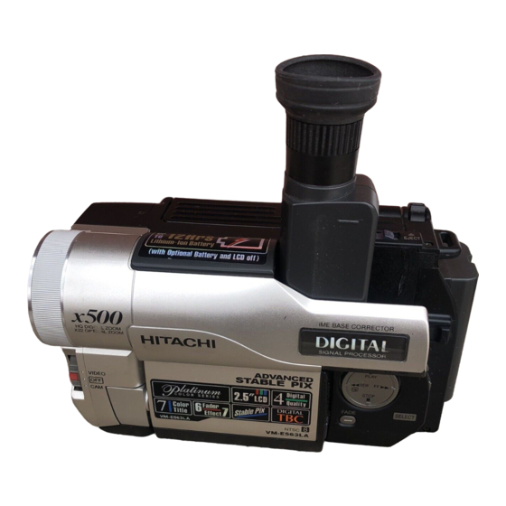 Hitachi VME-563LA - Camcorder Instruction Manual