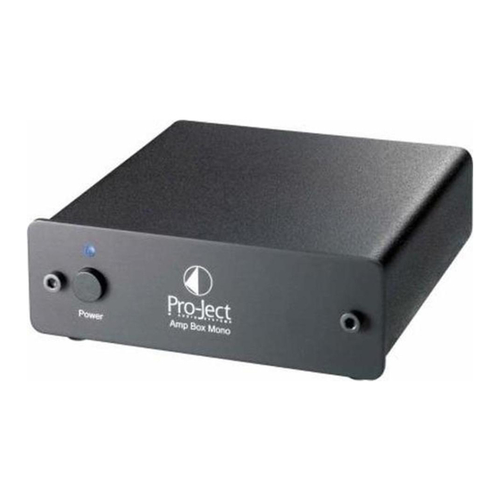 Pro-Ject Audio Systems Amp Box Mono Instructions For Use