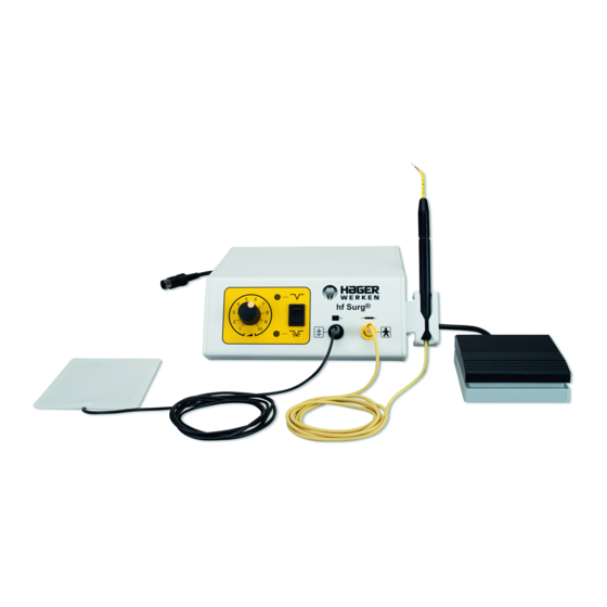 HAGER WERKEN hf SURG Manuals