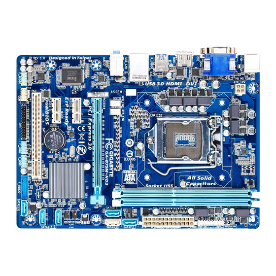 Gigabyte GA-B75M-HD3 User Manual