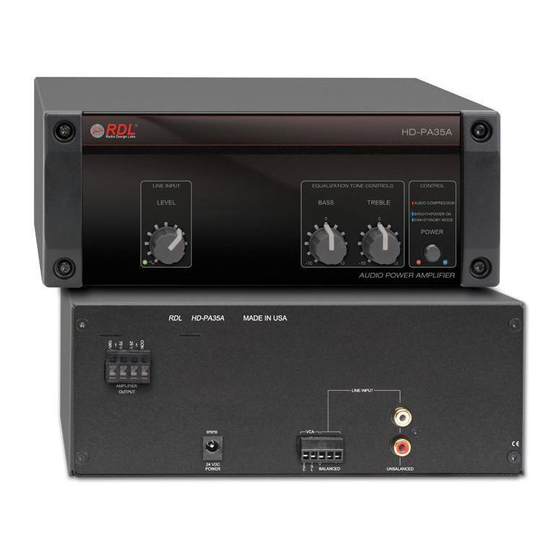 RDL HD-PA35A Installation And Operation