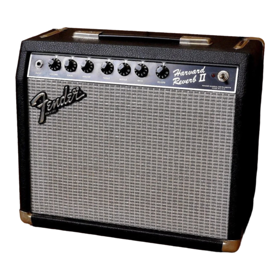 Fender harvard reverb II Operating Instructions Manual
