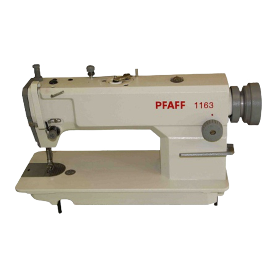 Pfaff Industrial 1163 Adjustment Manual