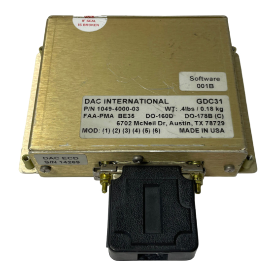 DAC GDC31 User & Installation Manual