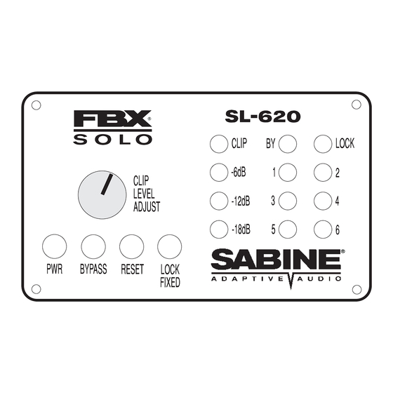 SABINE FBX SOLO 620 SL-620 Operating Manual