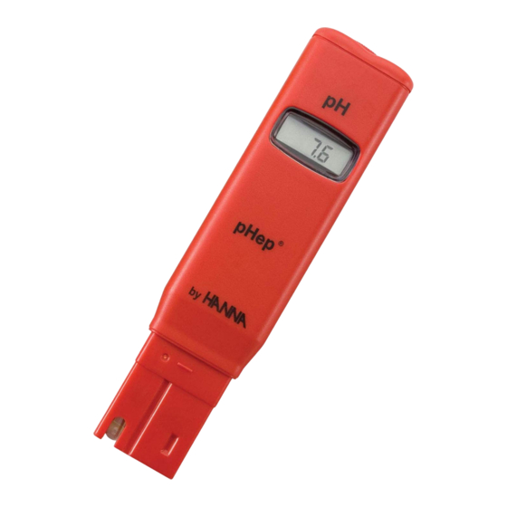 Hanna Instruments pHep 98107 Quick Start Manual