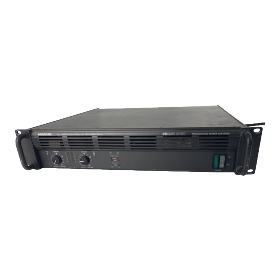 Mackie FAST RECOVERY M-1400 Service Manual