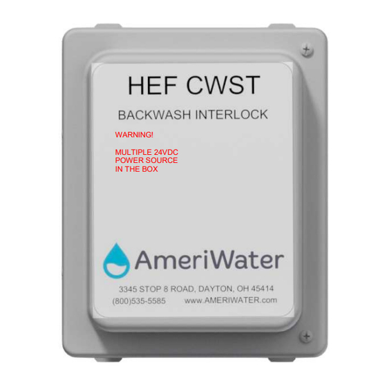 AmeriWater HEF CWST Operation Manual