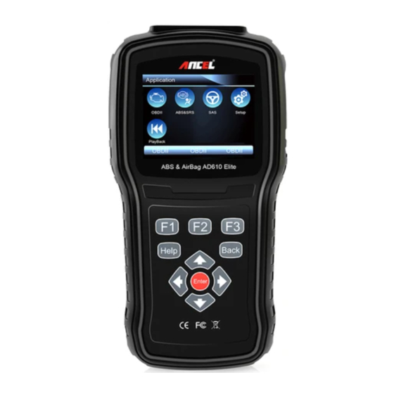 User Manuals: OBDSPACE TECHNOLOGY ANCEL AD610 Scanner