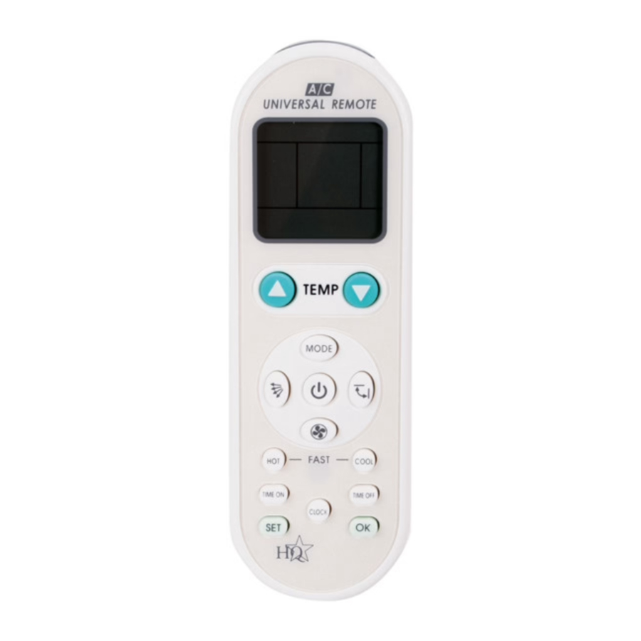HQ RC UNI/AIRCO3 - Remote Control Manual