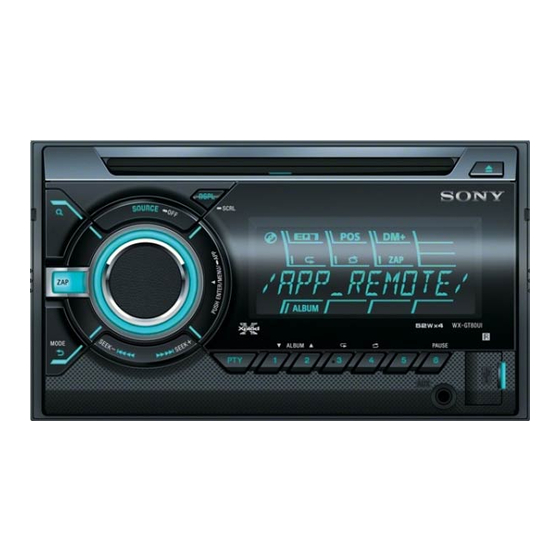 Sony WX-GT80UI Operating Instructions Manual