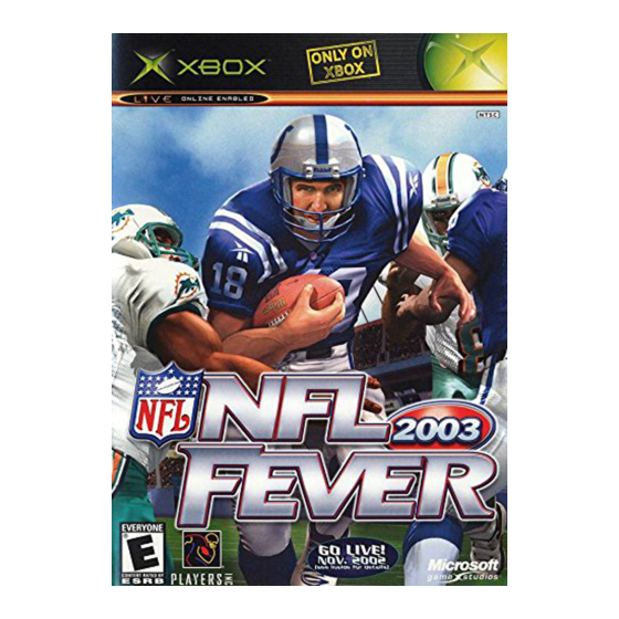 GAMES MICROSOFT XBOX NFL FEVER 2003 Manual