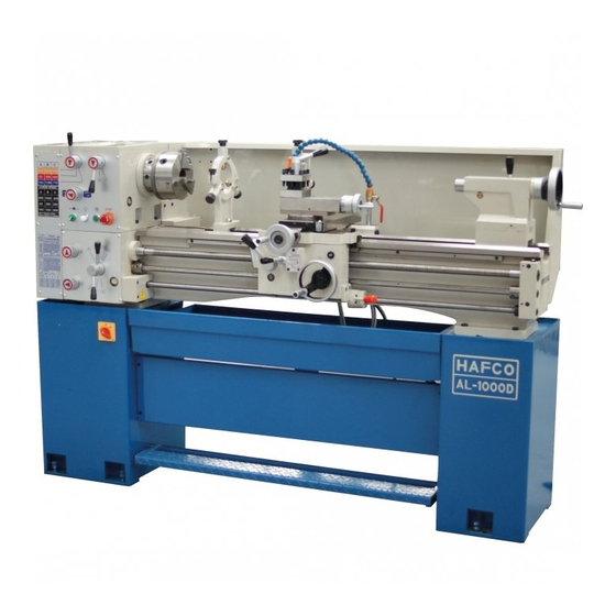 Hafco AL-1000D Centre Lathe Manuals