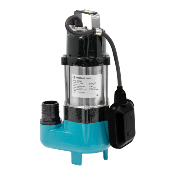 Pentair ONGA VF150N Manuals