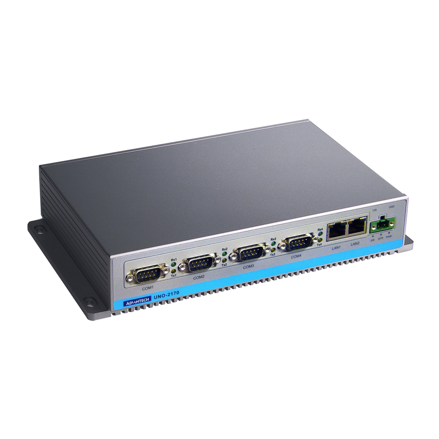 Advantech Celeron M Universal Network Controller with PC/104 Extension UNO-2170 User Manual