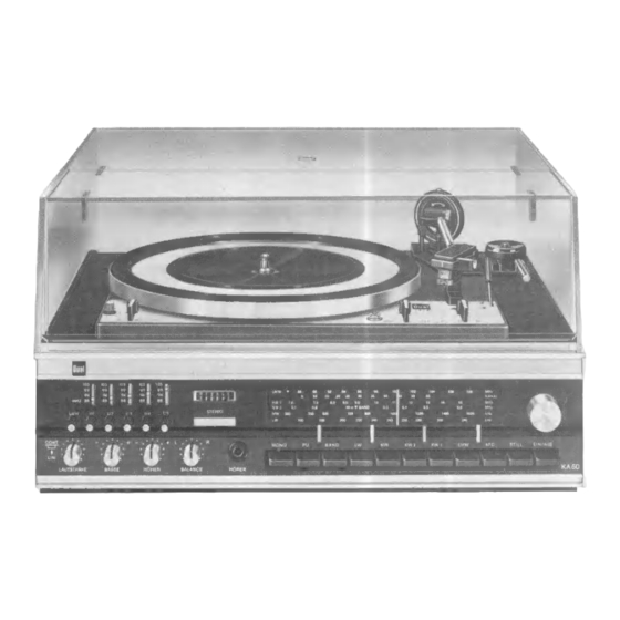 Dual KA50 Operating Instructions Manual
