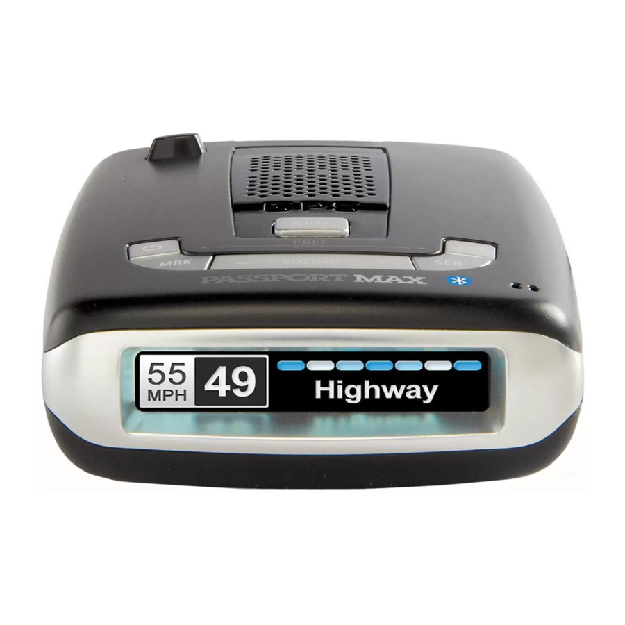 ESCORT Passport MAX - Radar Detector Manual