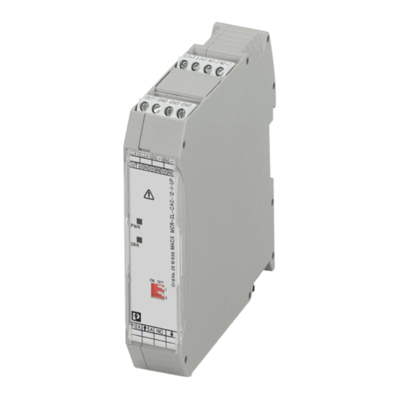 Phoenix Contact MACX MCR-SL-CAC-12-I-UP Installation Notes For Electricians