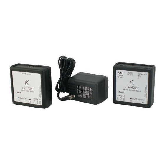 Knoll UDR-HDMI Installation Instructions