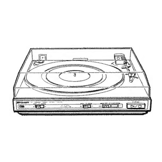 Pioneer PL-X340 Operating Instructions Manual