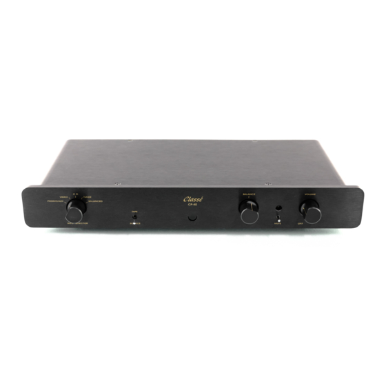 Classe Audio CP-40 Owner's Manual