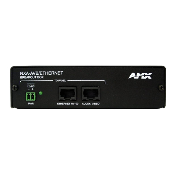 AMX NXA-AVB/ETHERNET Specifications