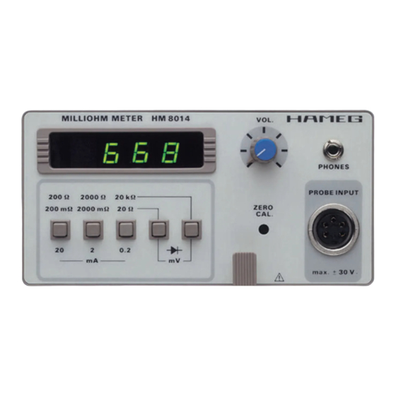 Hameg HM8014 Manual
